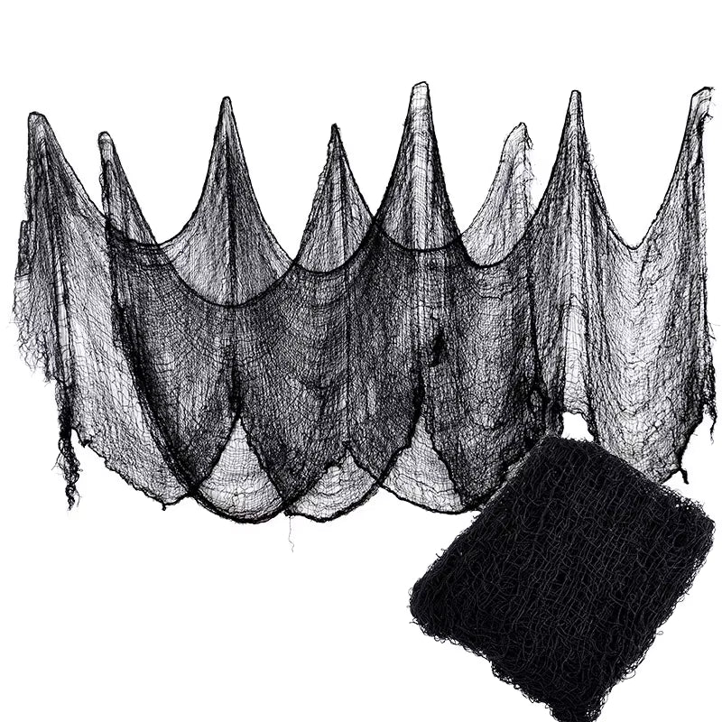 2/4M Horror Halloween Decoration Black Gauze Artificial Spider Web for Haunted House Halloween Party Home Decor Scary Scene Prop
