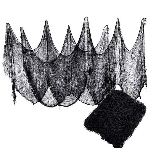 2/4M Horror Halloween Decoration Black Gauze Artificial Spider Web for Haunted House Halloween Party Home Decor Scary Scene Prop