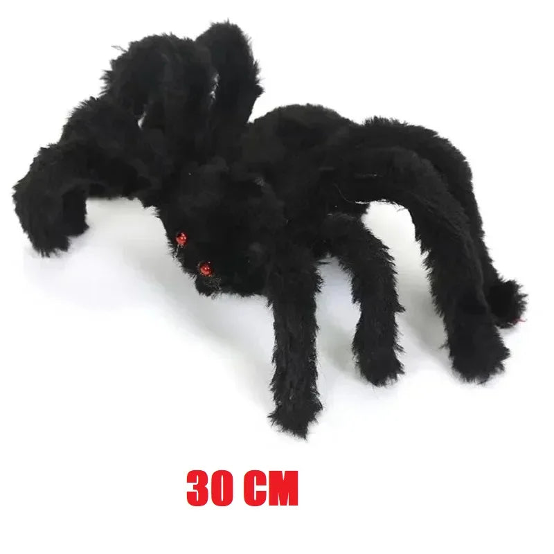Halloween Big Plush Spider Horror Halloween Decoration Party Prop Outdoor Giant Spider Decor 30-200Cm Chamber Prank