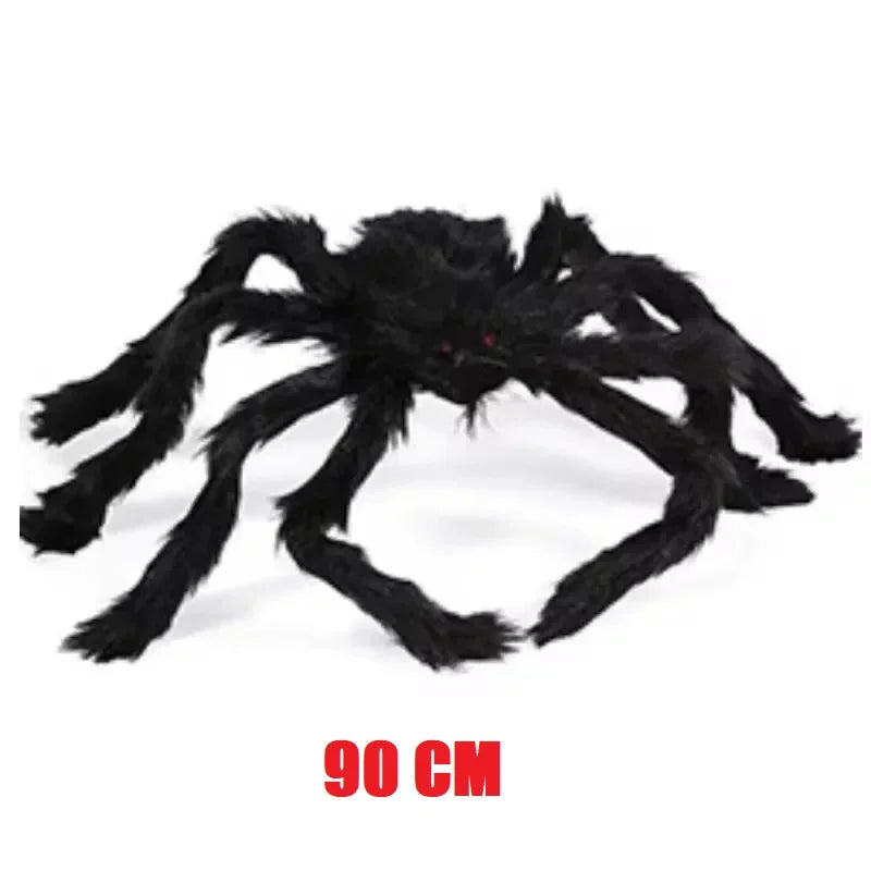 Halloween Big Plush Spider Horror Halloween Decoration Party Prop Outdoor Giant Spider Decor 30-200Cm Chamber Prank