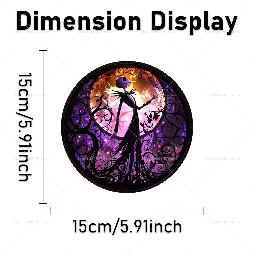 The Nightmare before Christmas Jack Skellington Sun Catcher 2D Flat Acrylic Hanging Sign for Halloween Home Garden Wall Decor