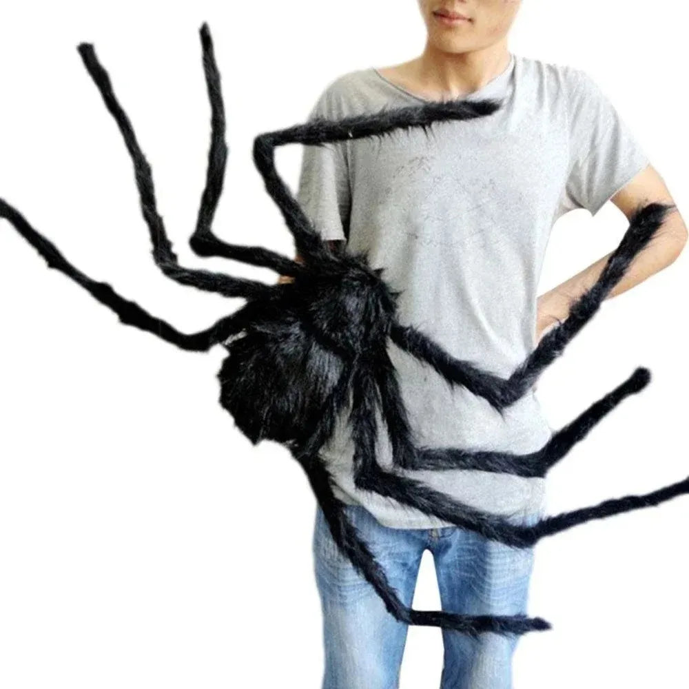 Halloween Big Plush Spider Horror Halloween Decoration Party Prop Outdoor Giant Spider Decor 30-200Cm Chamber Prank