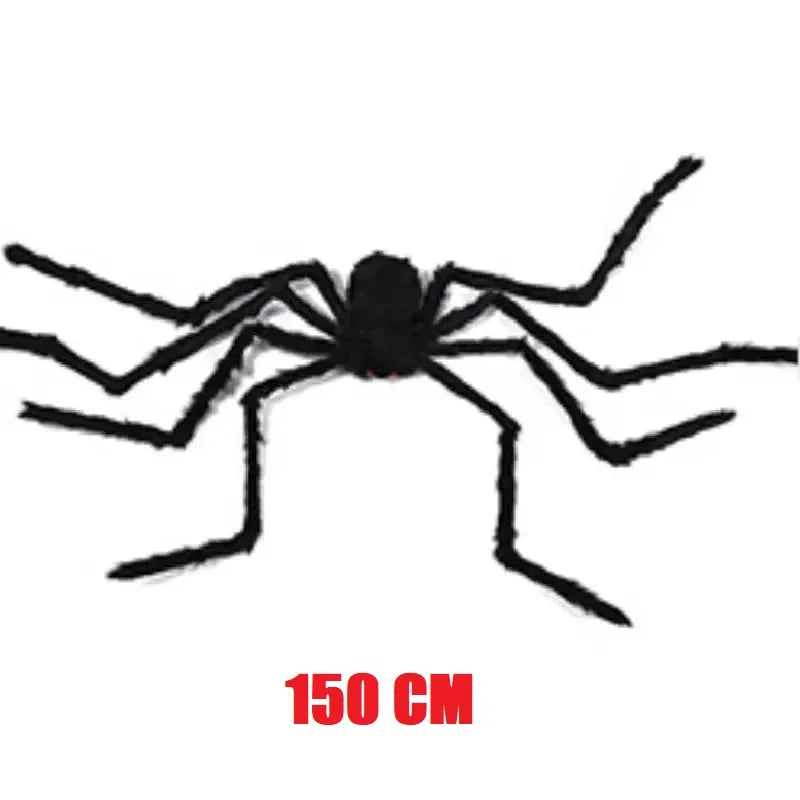 Halloween Big Plush Spider Horror Halloween Decoration Party Prop Outdoor Giant Spider Decor 30-200Cm Chamber Prank
