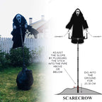 Halloween Flying Scarecrow Ghost with Metal Pole Scary Spooky Scarecrows Ghost Creepy Grim Animated Halloween Decor for Outdoor