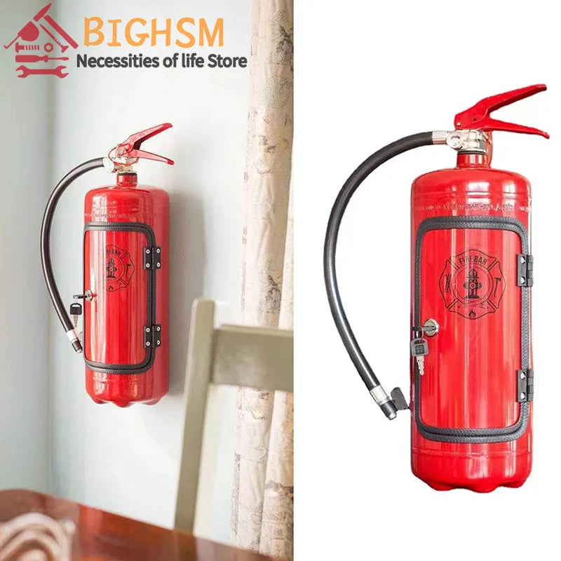 Mini Bar Wine Cabinet Fire Extinguisher Shape Wine Cabinet Storage Decoration Crafts Decor Liquor Storage Box Fireman'S Gifts