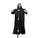 Halloween Flying Scarecrow Ghost with Metal Pole Scary Spooky Scarecrows Ghost Creepy Grim Animated Halloween Decor for Outdoor