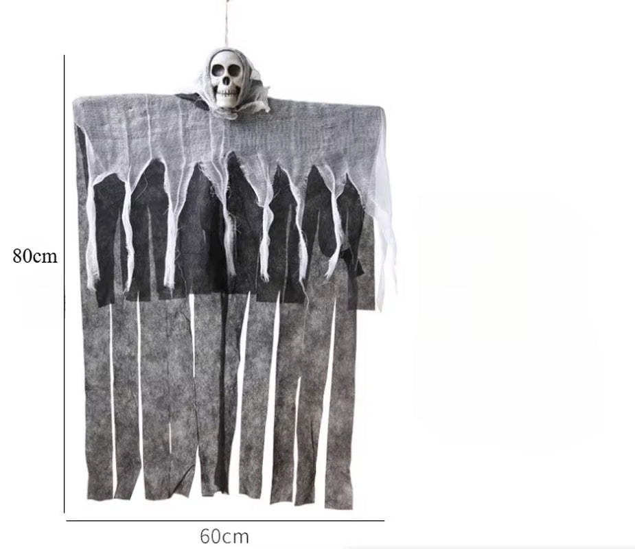 1Pcs Halloween Glowing Skull Skeleton Gauze Hanging Ghost Home Outdoor Garden Decoration Halloween Party Horror Ghost Props 2025