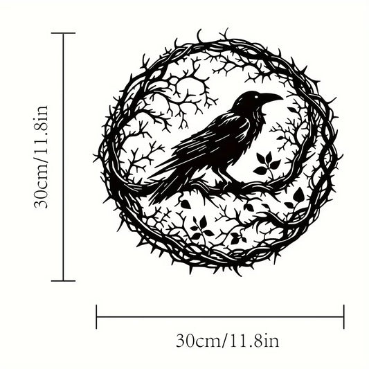 Gothic Artwork, Metal Raven Wall Art, Birds on Branch Wall Decor, Gothic Raven, Metal Crow Wall Sign,Iron Art, Wall Decoration