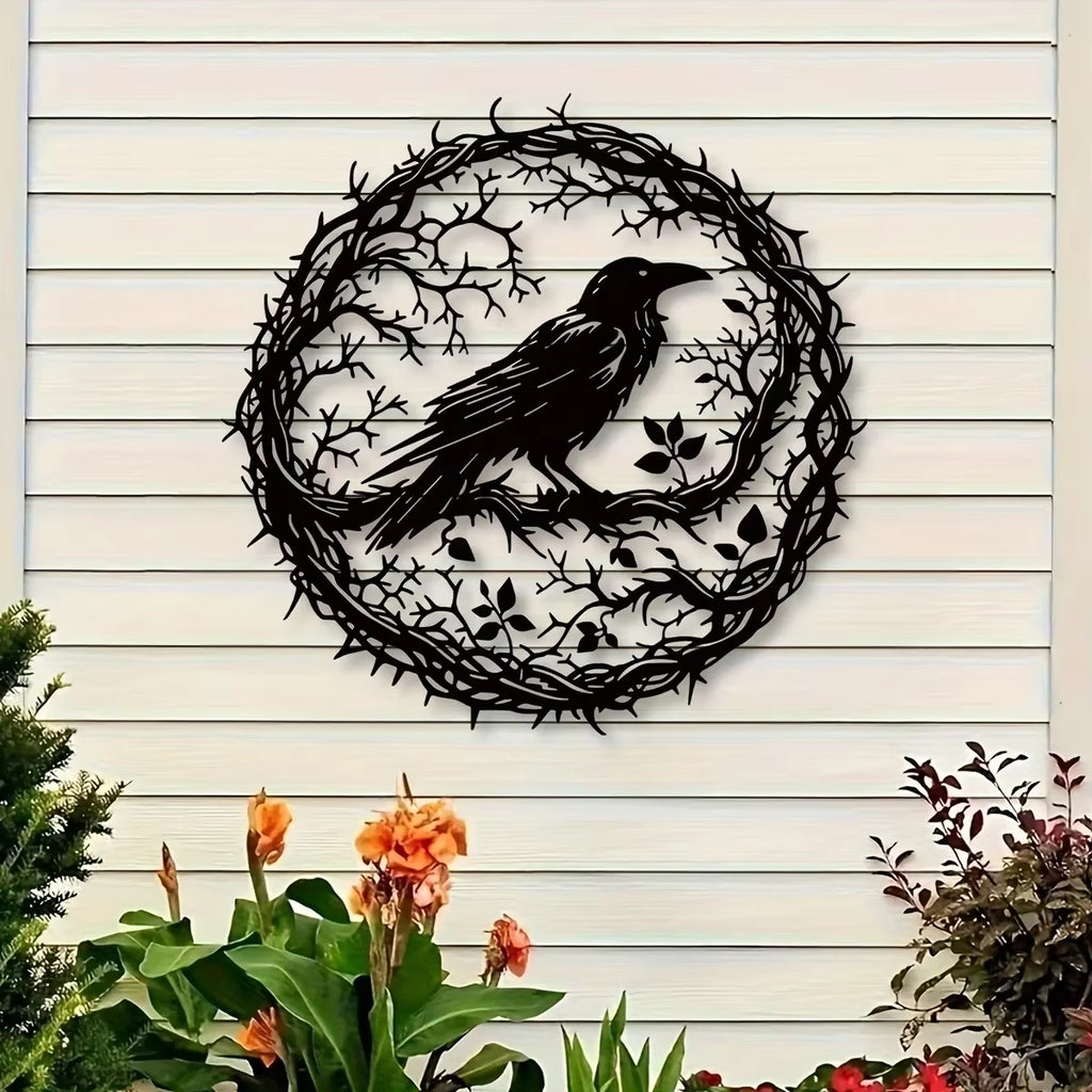 Gothic Artwork, Metal Raven Wall Art, Birds on Branch Wall Decor, Gothic Raven, Metal Crow Wall Sign,Iron Art, Wall Decoration