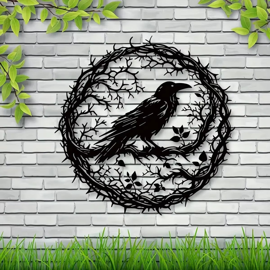 Gothic Artwork, Metal Raven Wall Art, Birds on Branch Wall Decor, Gothic Raven, Metal Crow Wall Sign,Iron Art, Wall Decoration
