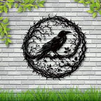 Gothic Artwork, Metal Raven Wall Art, Birds on Branch Wall Decor, Gothic Raven, Metal Crow Wall Sign,Iron Art, Wall Decoration