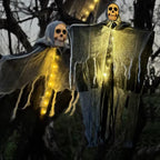1Pcs Halloween Glowing Skull Skeleton Gauze Hanging Ghost Home Outdoor Garden Decoration Halloween Party Horror Ghost Props 2025