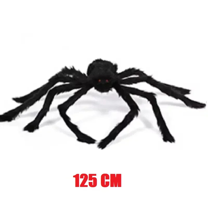 Halloween Big Plush Spider Horror Halloween Decoration Party Prop Outdoor Giant Spider Decor 30-200Cm Chamber Prank