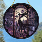 The Nightmare before Christmas Jack Skellington Sun Catcher 2D Flat Acrylic Hanging Sign for Halloween Home Garden Wall Decor
