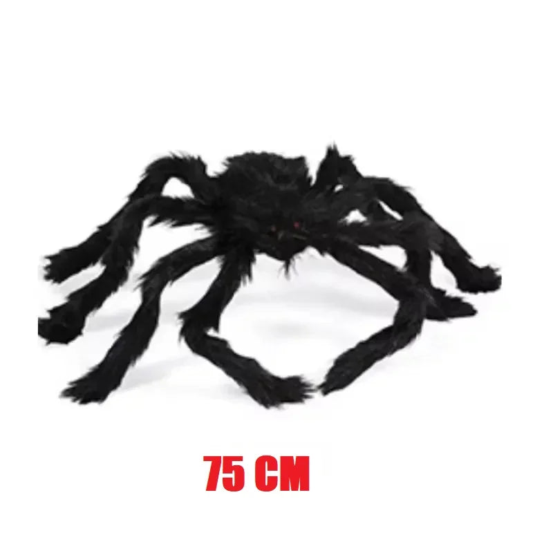 Halloween Big Plush Spider Horror Halloween Decoration Party Prop Outdoor Giant Spider Decor 30-200Cm Chamber Prank