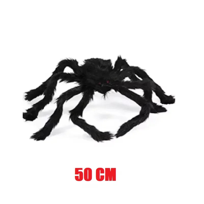 Halloween Big Plush Spider Horror Halloween Decoration Party Prop Outdoor Giant Spider Decor 30-200Cm Chamber Prank