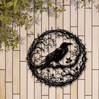 Gothic Artwork, Metal Raven Wall Art, Birds on Branch Wall Decor, Gothic Raven, Metal Crow Wall Sign,Iron Art, Wall Decoration